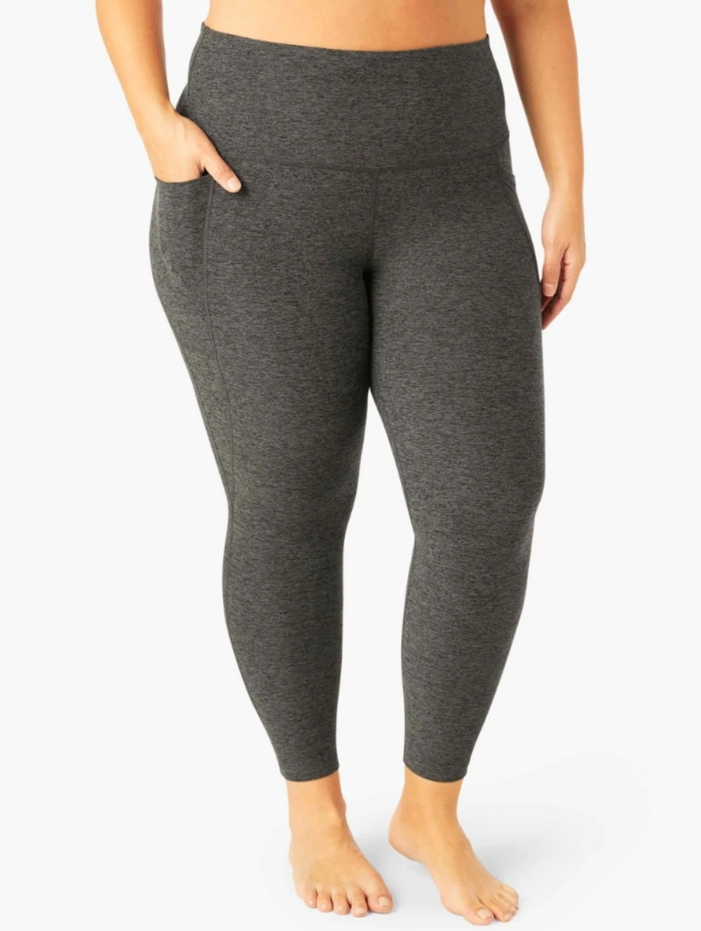 MTA Sport Gray Active Leggings with Side Pockets Size 1X